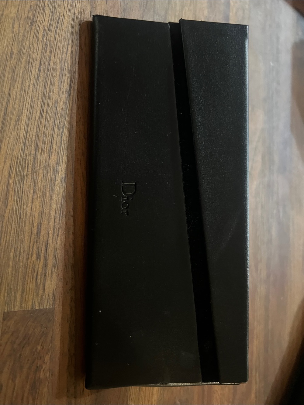 Dior Black Glasses Case with Subtle Embossed Logo